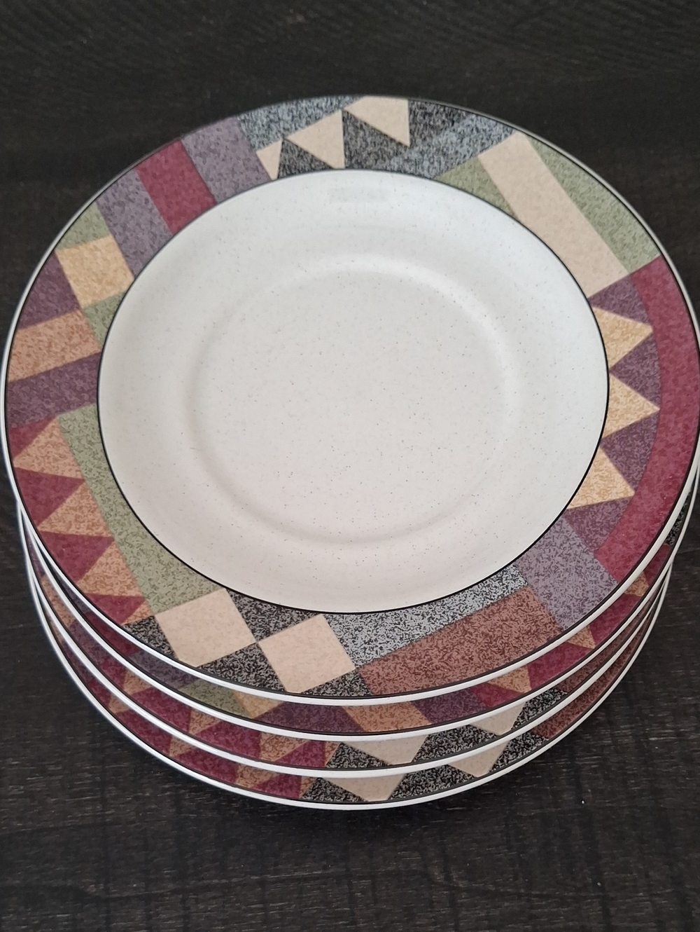 Studio Nova Desert Palm Geometric Saucer Plates - Set of 4 - 6 5/8"